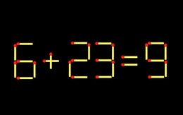Thử tài IQ: Di chuyển một que diêm để 6+23=9 thành phép tính đúng