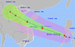 Bão Bualoi vừa vào Biển Đông, dự báo đổ bộ Thanh Hóa - Quảng Trị đêm 28-9