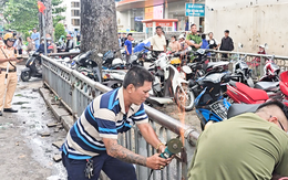 Công an phường Chợ Lớn xử lý 7 bãi giữ xe không phép chiếm dụng vỉa hè quanh các bệnh viện lớn