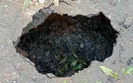 ‘Hố tử thần’ sâu 3m xuất hiện trên quốc lộ tại Quảng Trị