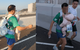 Runner Hong Kong bị truất quyền thi đấu vì địu em bé chạy marathon