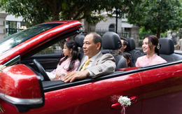 Đám cưới Phương Nhi: Tỉ phú Phạm Nhật Vượng lái mui trần, chị dâu cả lộ diện