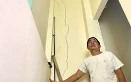 Sống cạnh cao ốc đang thi công, người dân ở trung tâm Đà Nẵng thấp thỏm vì tường nhà nứt