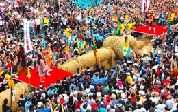 Thi kéo co với sợi dây thừng nặng 35 tấn ở Nhật Bản