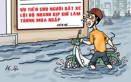 CV mùa ngập nhớ ghi thêm kỹ năng… dắt xe