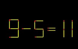 Thử tài IQ: Di chuyển một que diêm để 9-5=11 thành phép tính đúng