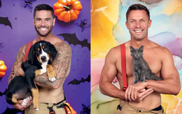 Lính cứu hỏa Úc lên lịch khoe cơ bắp bên chó, mèo, chim và cả... cá sấu