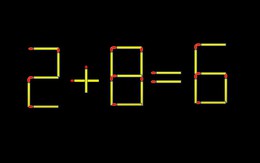 Thử tài IQ: Di chuyển một que diêm để 2+8=6 thành phép tính đúng