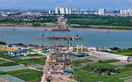 Toàn cảnh công trường cầu dây văng hơn 11.800 tỉ đồng nối Hà Nội và Hưng Yên