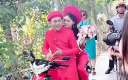 Hoài Lâm rước dâu bằng xe máy
