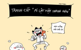 Thanh niên tranh cúp 'Ai lật mặt nhanh hơn'