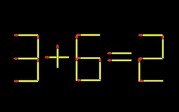 Thử tài IQ: Di chuyển một que diêm để 3+6=2 thành phép tính đúng