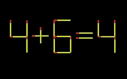 Thử tài IQ: Di chuyển một que diêm để 4+6=4 thành phép tính đúng