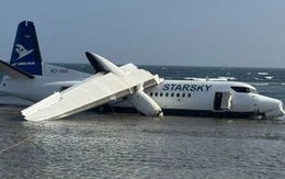 Máy bay gãy cánh, lao xuống bờ biển, may mắn không có thương vong