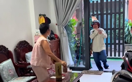 Con gái đóng giả shipper về ăn Tết để gây bất ngờ cho mẹ