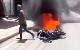Bắt tạm giam thanh niên đốt xe máy khi bị cảnh sát giao thông kiểm tra nồng độ cồn