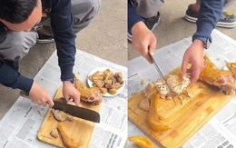 Chàng trai gặp khó khi bố vợ tương lai thử thách chặt gà luộc