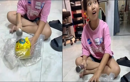 Bé gái đập muốn móp cả chày inox mà heo đất vẫn không vỡ