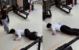 Thanh niên vấp ngã nhanh trí chữa cháy bằng cách hít đất