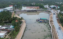 Triều cường kết hợp gió chướng, mặn trên sông Tiền tăng nhanh