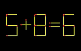 Thử tài IQ: Di chuyển một que diêm để 5+8=6 thành phép tính đúng