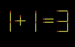 Thử tài IQ: Di chuyển một que diêm để 1+1=3 thành phép tính đúng