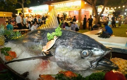 Háo hức xem trình diễn xẻ cá ngừ 50kg, trải nghiệm ẩm thực 5 sao của ba miền