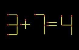 Thử tài IQ: Di chuyển một que diêm để 3+7=4 thành phép tính đúng