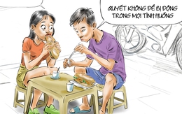 Chàng trai có hành động cực lạ khi đi ăn bánh mì với người yêu