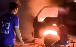 Xe tải bốc cháy dữ dội khi vừa giao sầu riêng tại Đồng Tháp