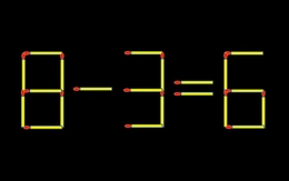 Thử tài IQ: Di chuyển một que diêm để 8-3=6 thành phép tính đúng