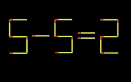 Thử tài IQ: Di chuyển một que diêm để 5-5=2 thành phép tính đúng