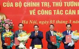 Thủ tướng trao quyết định nhân sự Phó bí thư Đảng ủy Chính phủ, lãnh đạo 4 bộ, ngành