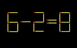 Thử tài IQ: Di chuyển một que diêm để 6-2=8 thành phép tính đúng