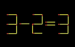 Thử tài IQ: Di chuyển một que diêm để 3-2=3 thành phép tính đúng
