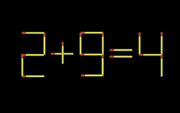 Thử tài IQ: Di chuyển một que diêm để 2+9=4 thành phép tính đúng