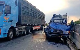 Điều tra vụ xe tải va chạm container trên cao tốc Trung Lương - Mỹ Thuận, 1 người chết