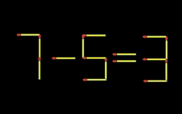 Thử tài IQ: Di chuyển một que diêm để 7-5=3 thành phép tính đúng