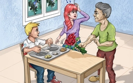 Khay cơm học sinh thay thịt gà bằng... hoa?