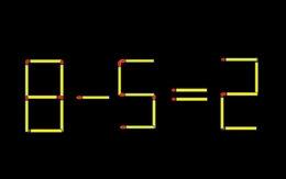 Thử tài IQ: Di chuyển một que diêm để 8-5=2 thành phép tính đúng