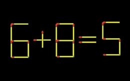 Thử tài IQ: Di chuyển một que diêm để 6+8=5 thành phép tính đúng