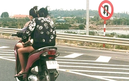 Truy tìm cô gái đi xe máy ngược chiều ở làn 100km/h trên cao tốc