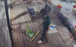 Cô gái hoảng hồn khi cây chổi vừa 'mất tích' xuất hiện trước mặt