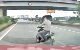 Xác định danh tính tài xế lái xe máy lạng lách trên cao tốc Hà Nội - Bắc Giang