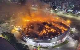 Sân thi đấu xe đạp lòng chảo ở Brazil bốc cháy