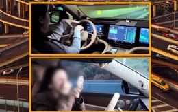 Nữ tài xế nhảy tưng tưng, trang điểm khi đang lái xe