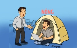 Trong khi chờ ông Trời mưa, người ta ngủ tại công ty, nghỉ mát ở nhà