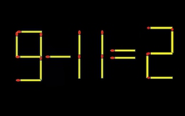 Thử tài IQ: Di chuyển một que diêm để 9-11=2 thành phép tính đúng