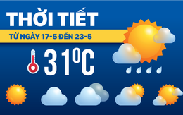 Dự báo thời tiết từ 17 đến 23-5: Mưa dông kéo dài, trời mát mẻ