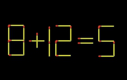 Thử tài IQ: Di chuyển một que diêm để 8+12=5 thành phép tính đúng